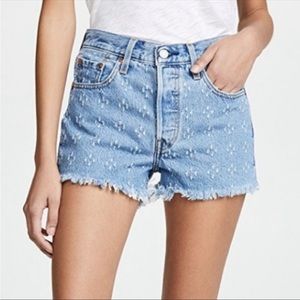 Levi’s 501 patterned/distressed shorts